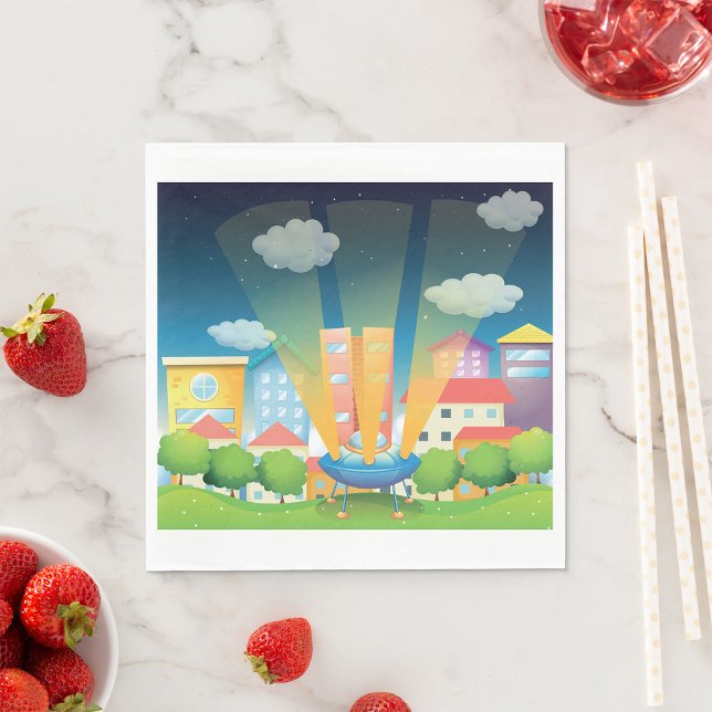 Guardanapo De Papel Navio Espacial No Papel Da Cidade Nápoles (Criador carregado)