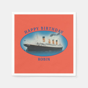 Guardanapo De Papel Navio Titanic Orange Birthday