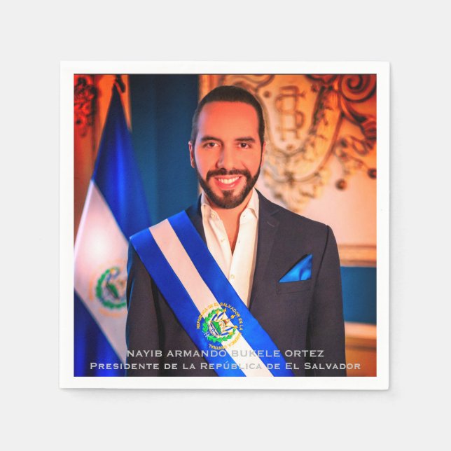 Guardanapo De Papel Nayib Bukele, Presidente de El Salvadore (Frente)