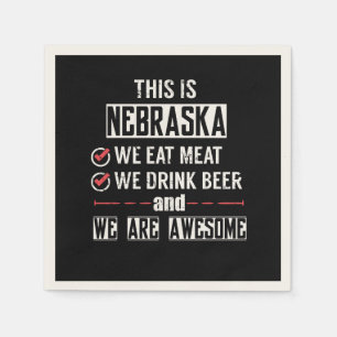 Guardanapo De Papel Nebraska Come Meat Beer Beer Incrível