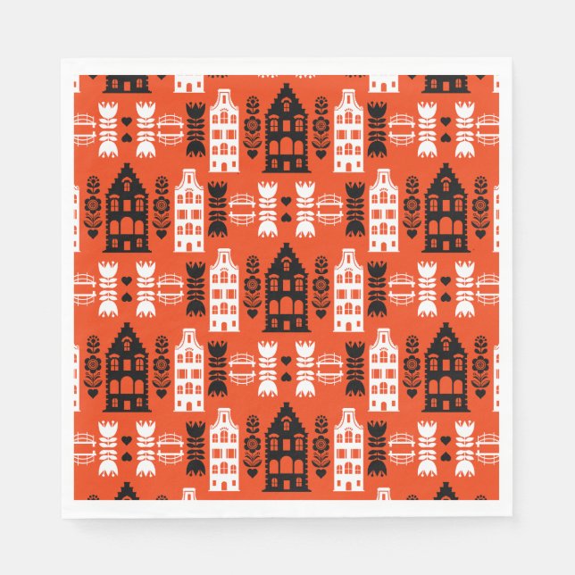 Guardanapo De Papel Neerlandês Folk Art Impressão (Frente)