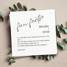 Guardanapo De Papel Negra Branca Branca Moderna Fatos de Diversão Escr