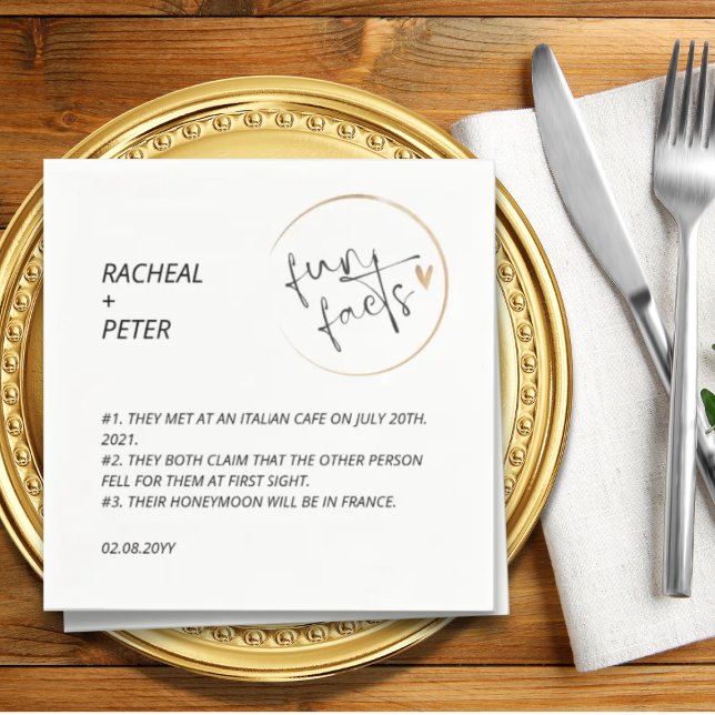 Guardanapo De Papel Negra Branca Branca Moderna Fatos de Diversão Escr (Criador carregado)