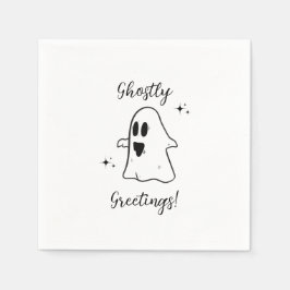 Guardanapo De Papel Negra e Branca, Grungy Halloween Napkins