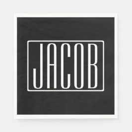 Guardanapo De Papel Negrito e Moderno Seu Nome ou Palavra | Branco A P