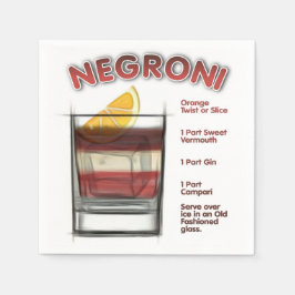 Guardanapo De Papel NEGRONI Cocktail Recebe Arte