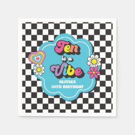 Guardanapo De Papel Neon 90s Retro Dez é uma Vibração 10º Aniversário