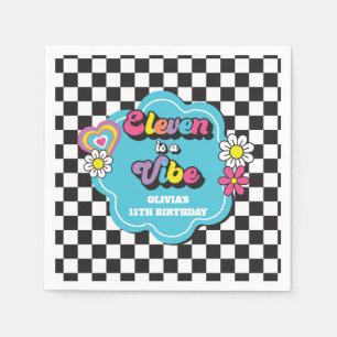 Guardanapo De Papel Neon 90s Retro Eleven é uma Vibração de 11º Aniver