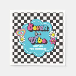 Guardanapo De Papel Neon 90s Retro Seven é uma Vibe de 7º Aniversário