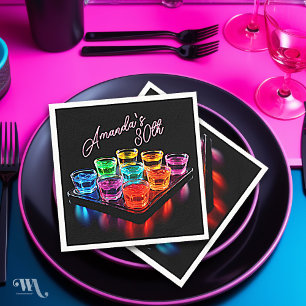 Guardanapo De Papel Neon Blacklight Jelly atira coquetel Aniversário
