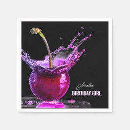 Guardanapo De Papel Neon Cherry Personalizado