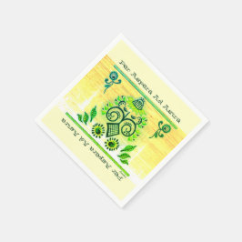 Guardanapo De Papel Neon Folk Art Sunflower Bluetooth Auto-falante