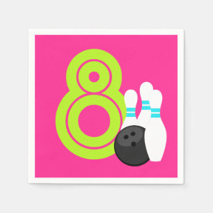 Guardanapo De Papel Neon Girl Boliche Birday Paper Napkins
