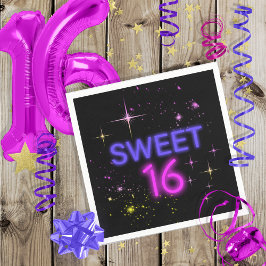 Guardanapo De Papel Neon Glow Sweet 16 ID760