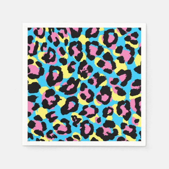 Guardanapo De Papel Neon Leopard Spot (Frente)