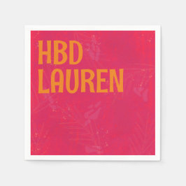 Guardanapo De Papel Neon Pink Preppy Birthday