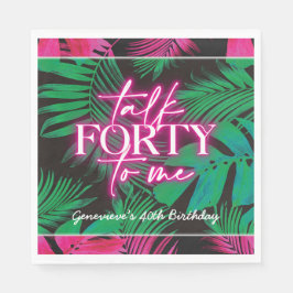 Guardanapo De Papel Neon Pink Tropical Talk Quarty to para Mim anivers