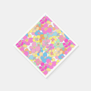 Guardanapo De Papel Neon Retro Floral Cor-de-rosa