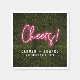 Guardanapo De Papel Neon Sign Cheers Wedding