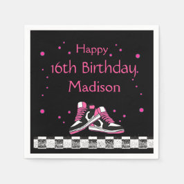 Guardanapo De Papel Neon Sneaker Birthday, Glitter