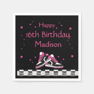 Guardanapo De Papel Neon Sneaker Birthday, Glitter