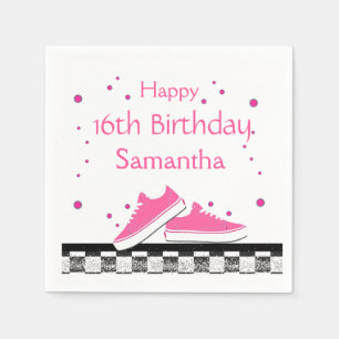 Guardanapo De Papel Neon Sneaker Birthday, Glitter