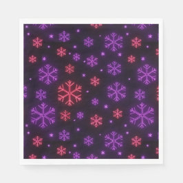 Guardanapo De Papel Neon Snowflakes
