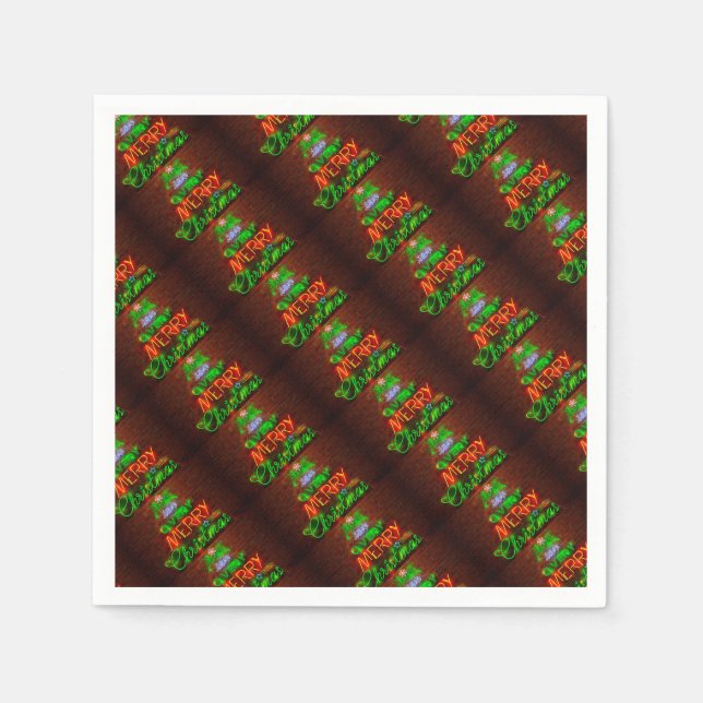 Guardanapo De Papel Neon Tenha Um Feliz Natal (Frente)