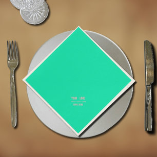 Guardanapo De Papel neon Turquoise solid color - add logo napkins