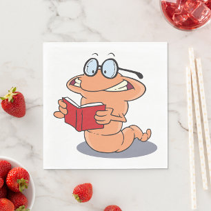 Guardanapo De Papel Nerdy Bookworm Lendo Um Livro