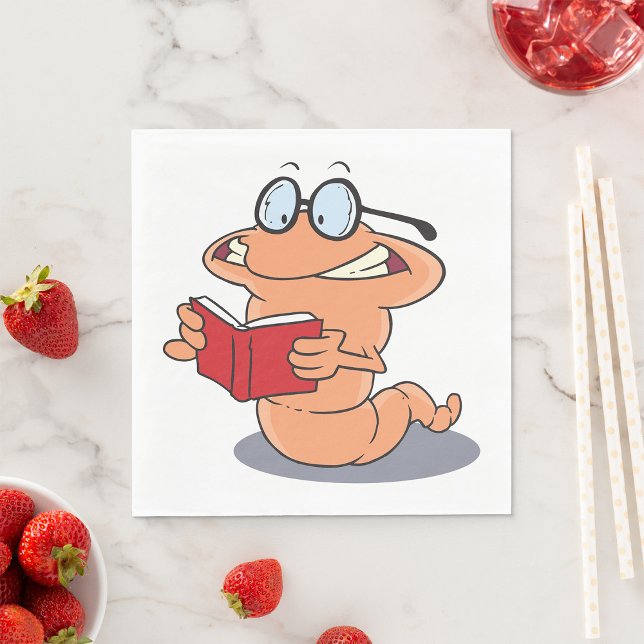 Guardanapo De Papel Nerdy Bookworm Lendo Um Livro (Criador carregado)
