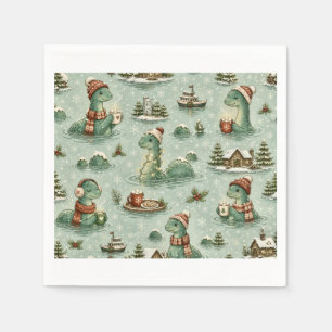 Guardanapo De Papel Nessie de Natal Monstro do Lago Ness Aconchegante 
