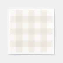 Neutral Beige Gingham Napkins
