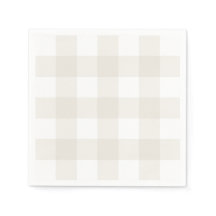 Neutral Beige Gingham Napkins