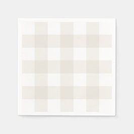 Guardanapo De Papel Neutral Beige Gingham Napkins
