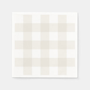 Guardanapo De Papel Neutral Beige Gingham Napkins