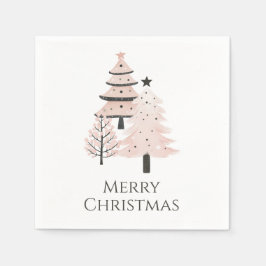 Guardanapo De Papel Neutral Blush Christmas Tree Paper Napkins