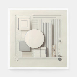 Guardanapo De Papel Neutral Circle Grid