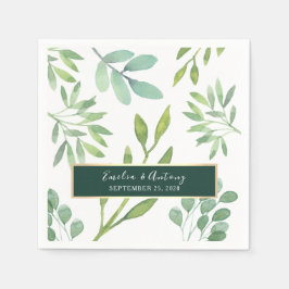 Guardanapo De Papel Neutral Greenery Wedding Napkins