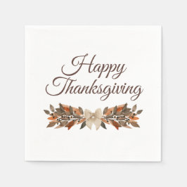 Guardanapo De Papel Neutral “Happy Thanksgiving” Paper Napkin