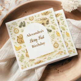 Guardanapo De Papel Neutral Safari Animals Wild One First Birthday