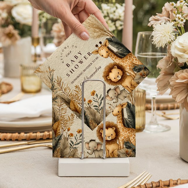 Guardanapo De Papel Neutral Safari Woodland Baby Shower (Criador carregado)