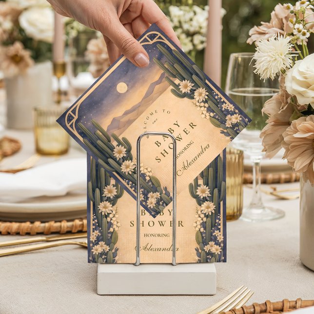 Guardanapo De Papel Neutral Southwest Cactus Botanicals Baby Shower (Criador carregado)