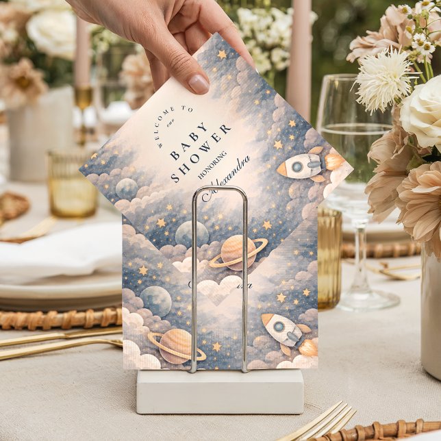 Guardanapo De Papel Neutral Space Stars Baby Shower (Criador carregado)