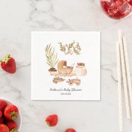 Guardanapo De Papel Neutro | Personalizado para Chá de Bebê Boho