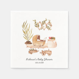 Guardanapo De Papel Neutro | Personalizado para Chá de Bebê Boho