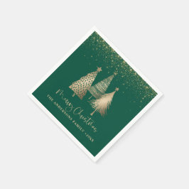 Guardanapo De Papel Neve Dourada de Árvore de Natal elegante