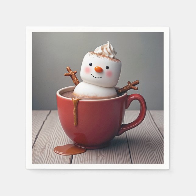 Guardanapo De Papel Neve Em Chocolate Quente (Frente)