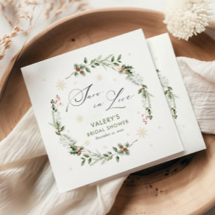 Guardanapo De Papel Neve no Amor Chá de panela de inverno