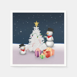 Guardanapo De Papel Neves Bonitos com Árvore de Natal